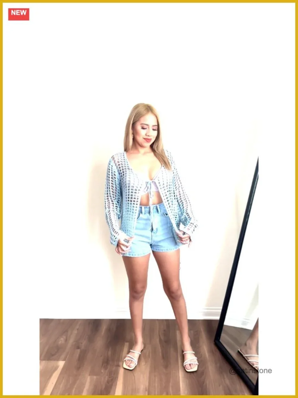 Long Sleeve Crochet Knit Cardigan Swimsuit Coverup Tie Front Beach Outerwear